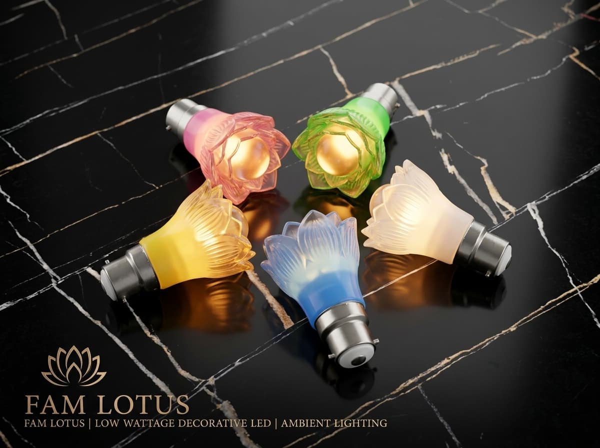 Fam Bulb Lotus Ambient Flower Light - 3W Low Watt Decorative low-watt floral luminaire